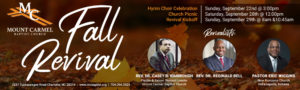 Mount Carmel Baptist Church Fall Revival